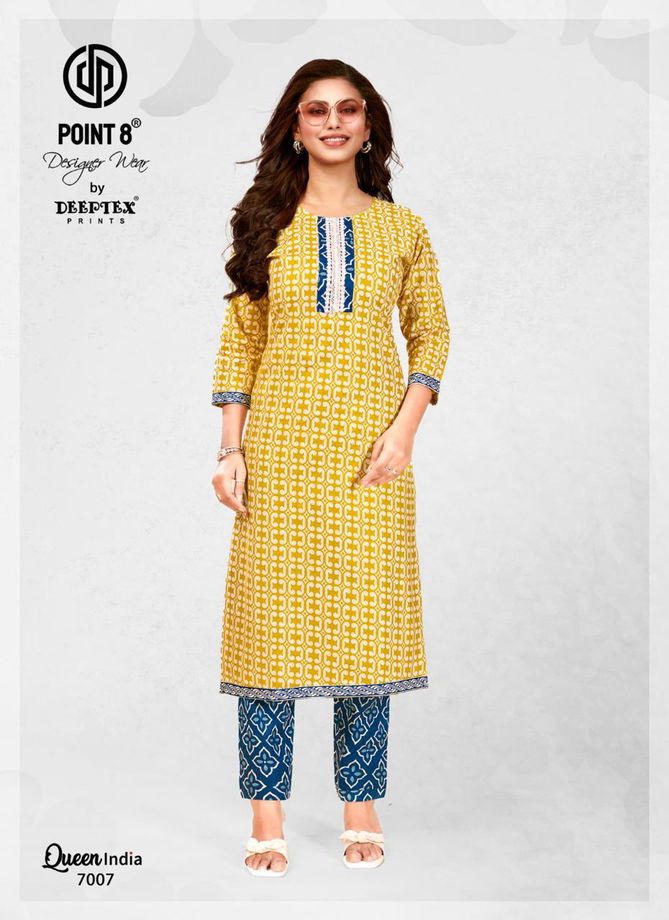 Queen India Vol 7 By Deeptex Summer Special Cotton Kurti With Bottom Wholesale Online
